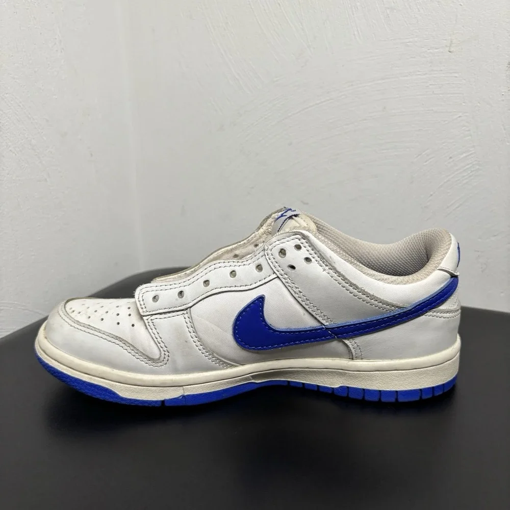 *Nike DUNK Low White Royal Blue Kids Shoes GS 5Y/6.5 Women's DH9765-105 Sneakers